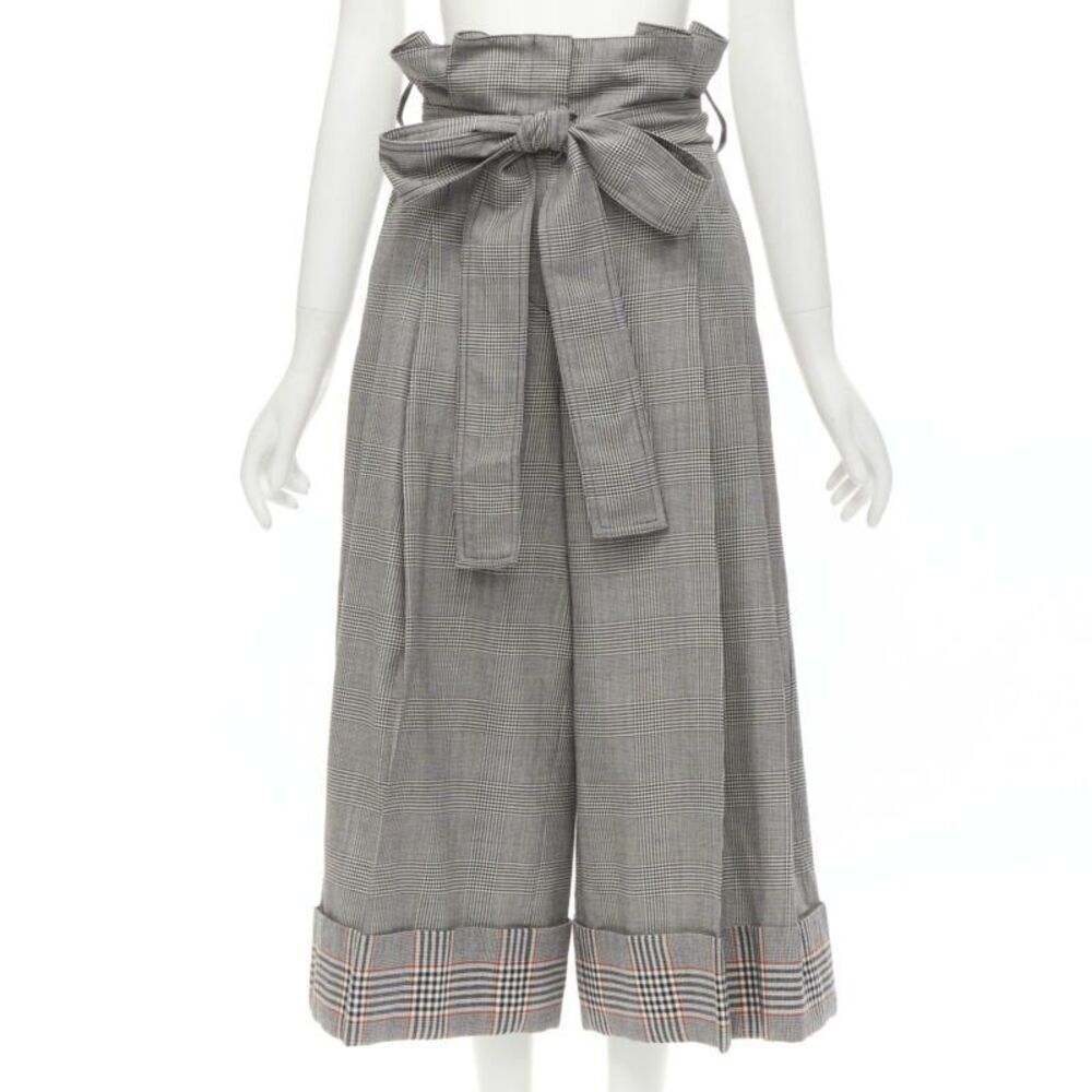 Alexander McQueen checked wool paperbag waist cuffed pants - Picture 1 of 10